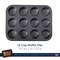 Baker's Secret 12cup Muffin Pan Cupcake Nonstick Pan - Carbon Steel Pan Muffins Cupcakes 2 Layers Non Stick Coating Easy Release Dishwasher Safe DIY Bakeware Baking Supplies - Advanced Collection